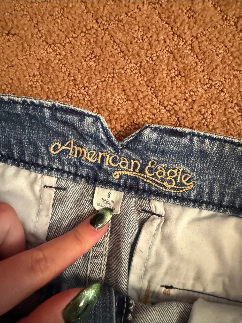 Vintage Y2K American Eagle Skirt Womens 8 Low Rise Micro Mini Denim Medium Wash